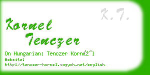 kornel tenczer business card